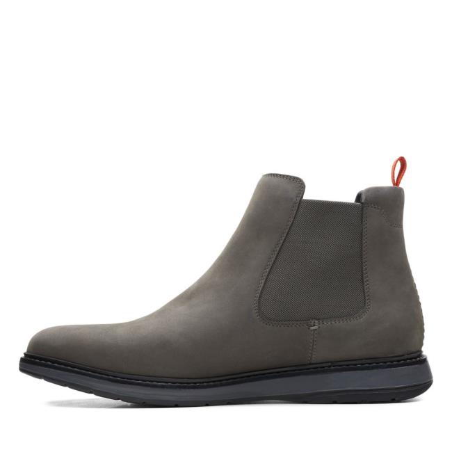 Men's Clarks Chantry Top Chelsea Boots Dark Grey | CLK596UAE