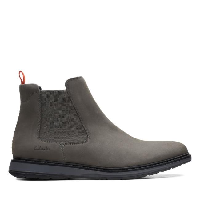 Men\'s Clarks Chantry Top Chelsea Boots Dark Grey | CLK596UAE