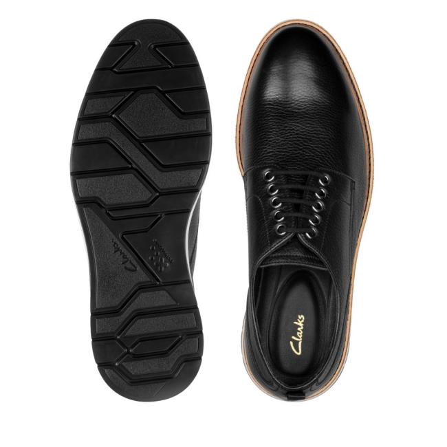 Men's Clarks Chantry Walk Black Shoes Black | CLK981DIR