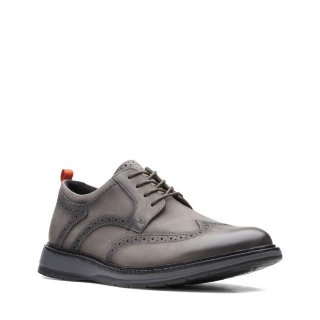 Men's Clarks Chantry Wing Dress Shoes Dark Grey | CLK913GTL