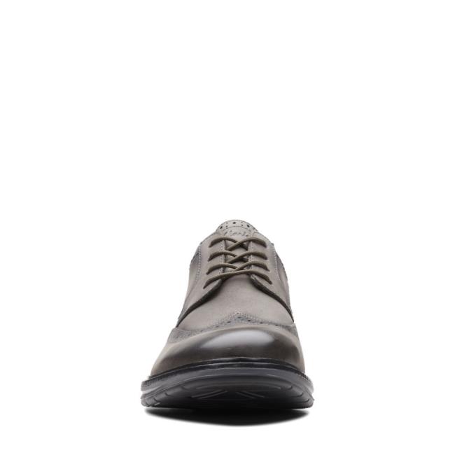 Men's Clarks Chantry Wing Dress Shoes Dark Grey | CLK913GTL