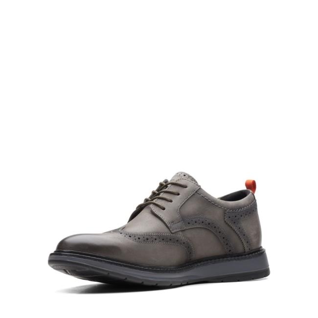 Men's Clarks Chantry Wing Dress Shoes Dark Grey | CLK913GTL