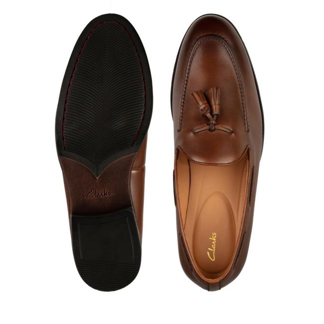 Men's Clarks Citi StrideSlip Loafers Brown | CLK531DUE