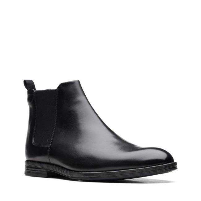 Men's Clarks Citi Stride Top Chelsea Boots Black | CLK572UJO