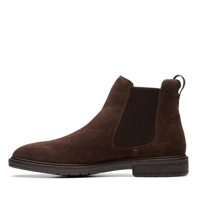 Men's Clarks Clarkdale Hall Chelsea Boots Dark Brown | CLK019EYT