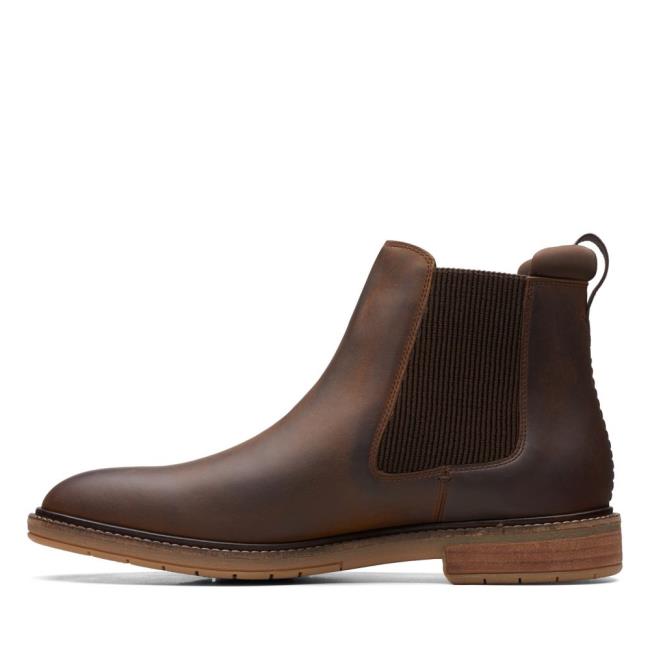 Men's Clarks Clarkdale Hall Chelsea Boots Brown | CLK321DEL