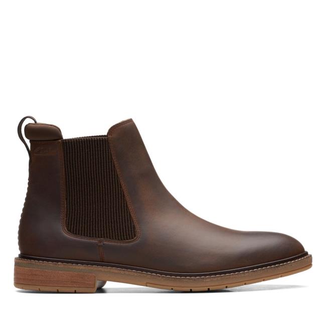 Men\'s Clarks Clarkdale Hall Chelsea Boots Brown | CLK321DEL