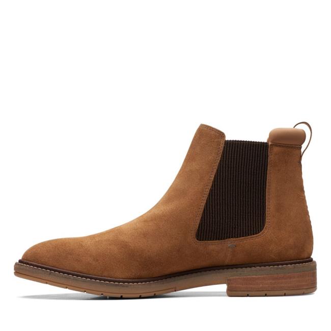 Men's Clarks Clarkdale Hall Chelsea Boots Brown | CLK352VDP