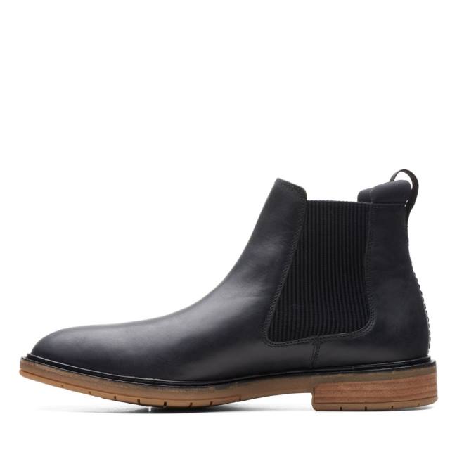 Men's Clarks Clarkdale Hall Chelsea Boots Black | CLK395BZT