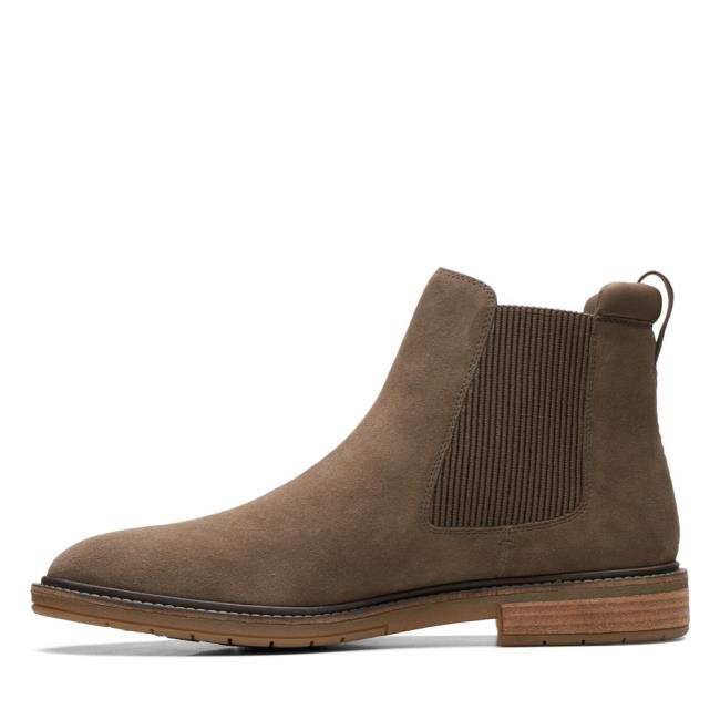 Men's Clarks Clarkdale Hall Chelsea Boots Grey | CLK536DZC