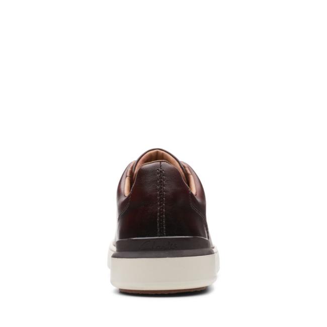 Men's Clarks CourtLite Lace Sneakers Dark Brown | CLK289ZYM