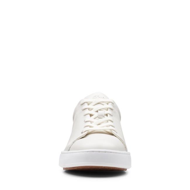 Men's Clarks CourtLite Lace Sneakers White | CLK106OJU