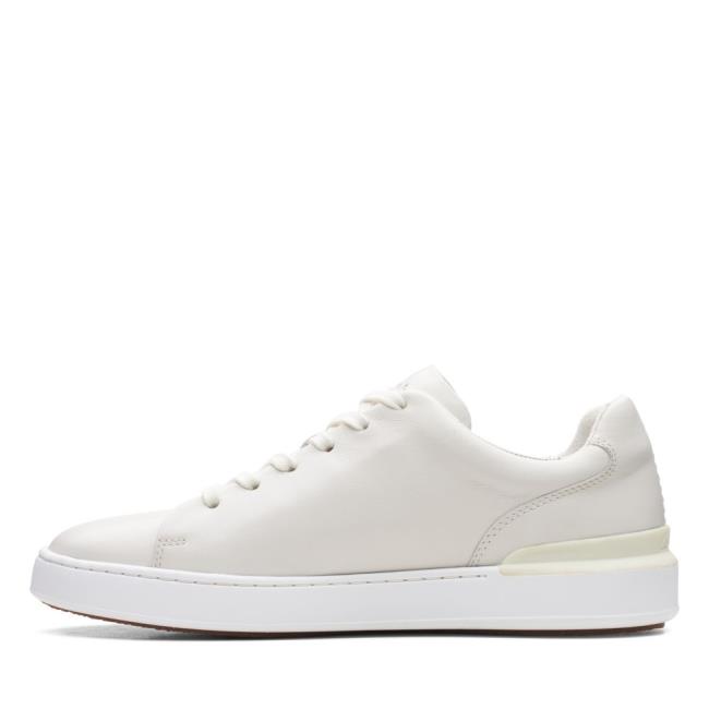 Men's Clarks CourtLite Lace Sneakers White | CLK106OJU