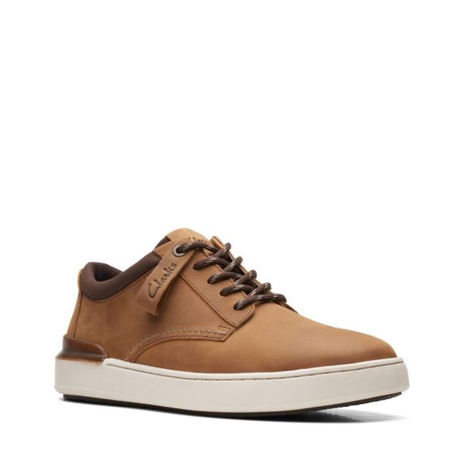 Men's Clarks Court Lite Derby Sneakers Light Brown | CLK248KAP