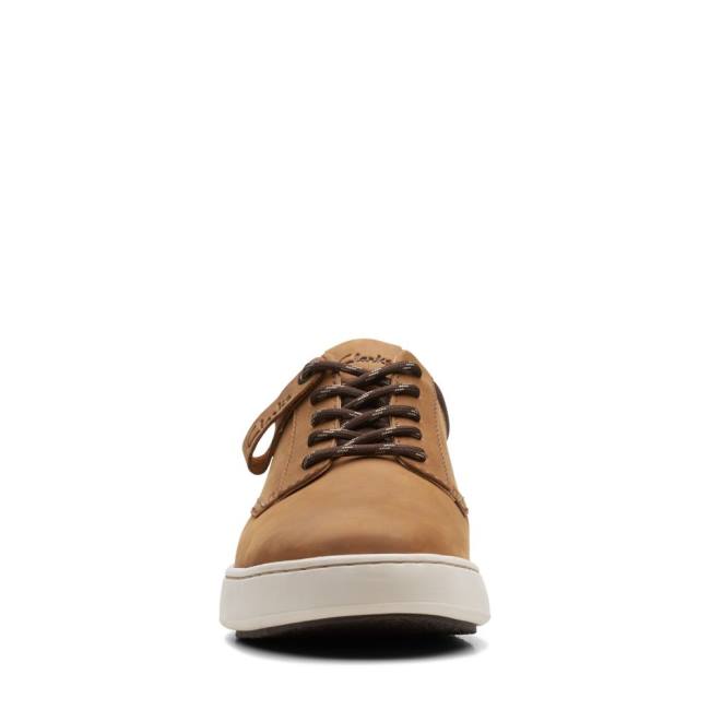 Men's Clarks Court Lite Derby Sneakers Light Brown | CLK248KAP