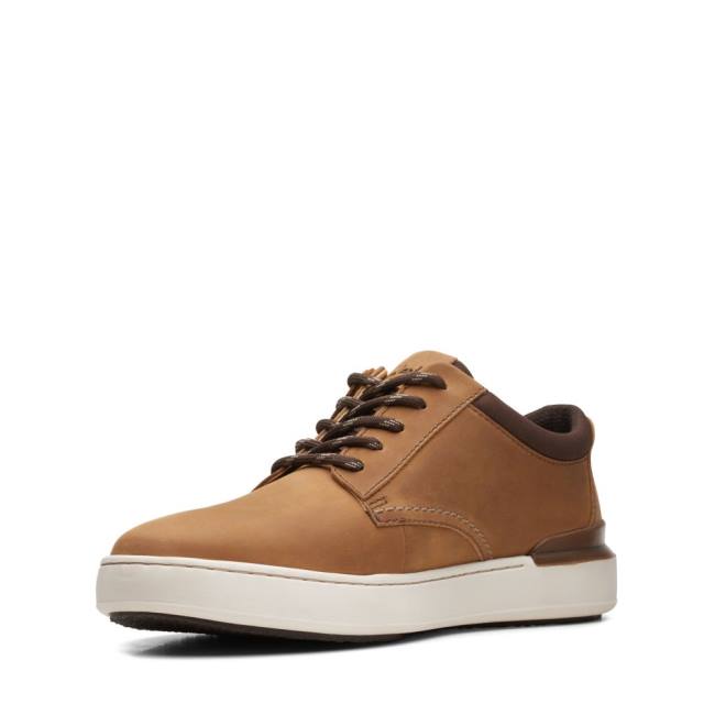 Men's Clarks Court Lite Derby Sneakers Light Brown | CLK248KAP