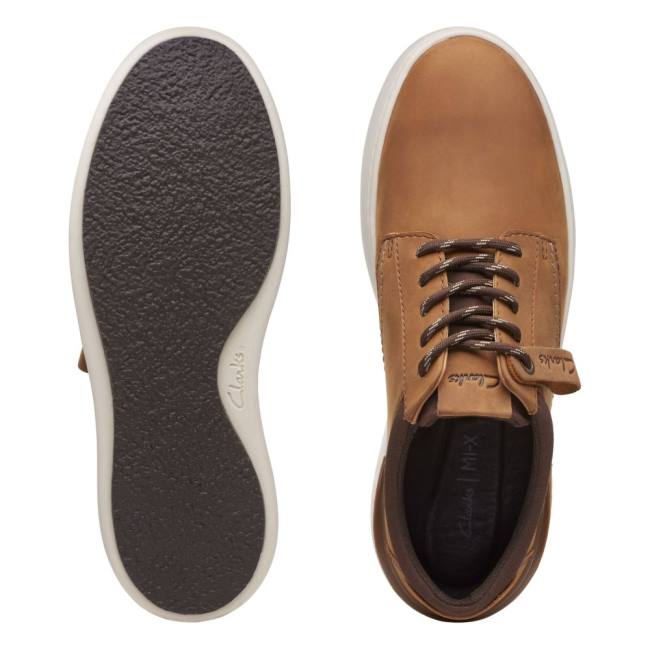 Men's Clarks Court Lite Derby Sneakers Light Brown | CLK248KAP