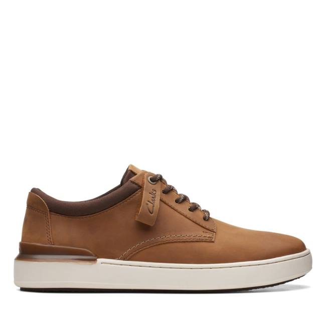 Men\'s Clarks Court Lite Derby Sneakers Light Brown | CLK248KAP