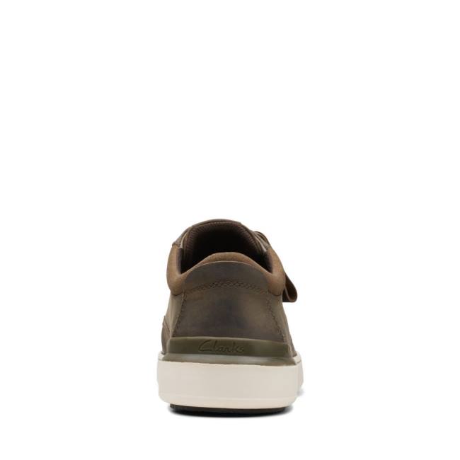 Men's Clarks Court Lite Derby Sneakers Olive | CLK471BQV