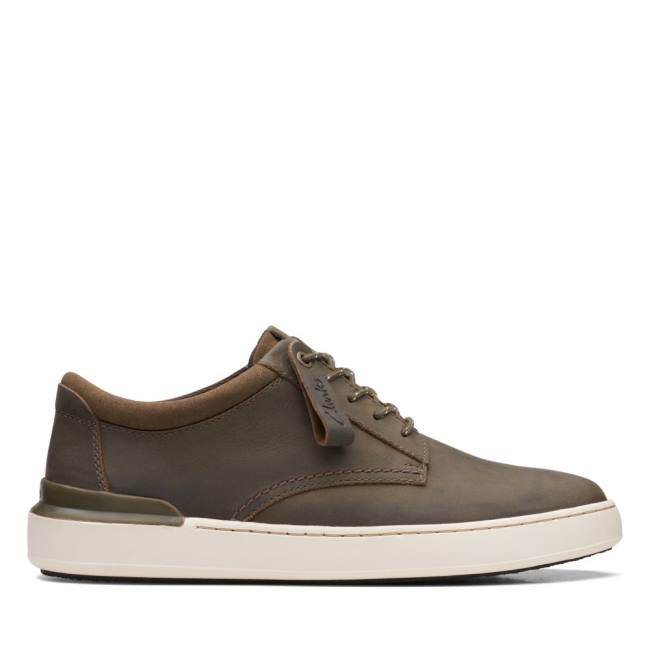 Men\'s Clarks Court Lite Derby Sneakers Olive | CLK471BQV