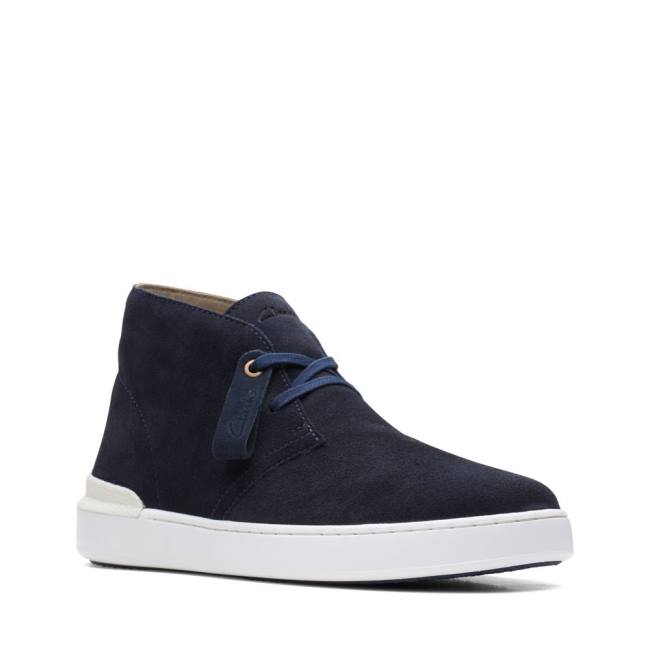 Men's Clarks Court Lite Desert Ankle Boots Navy | CLK590OQD