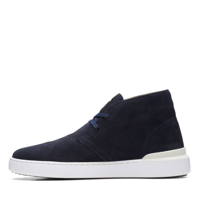 Men's Clarks Court Lite Desert Ankle Boots Navy | CLK590OQD