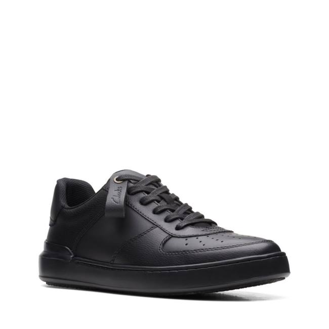 Men's Clarks Court Lite Tie Sneakers Black | CLK780FEU