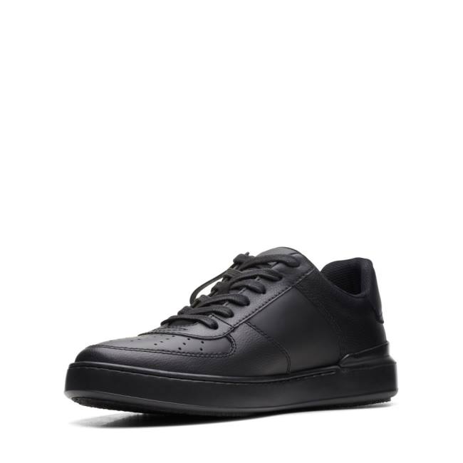 Men's Clarks Court Lite Tie Sneakers Black | CLK780FEU