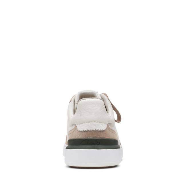 Men's Clarks Court Lite Tie Sneakers White | CLK527ILT