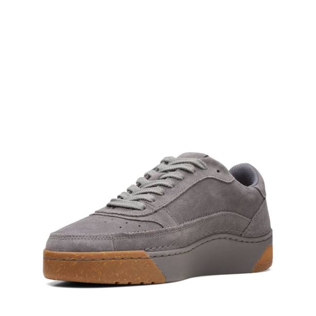 Men's Clarks Craft Court Lace Sneakers Grey | CLK402KNL