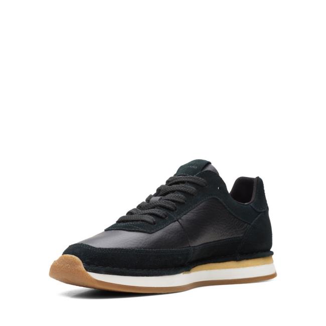 Men's Clarks Craft Run Lace Black Shoes Black | CLK126WFY