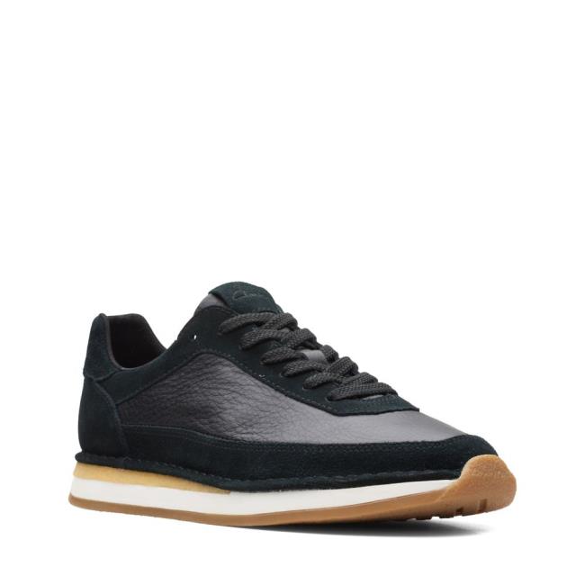 Men's Clarks Craft Run Lace Sneakers Black | CLK768WTK