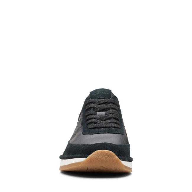 Men's Clarks Craft Run Lace Sneakers Black | CLK768WTK