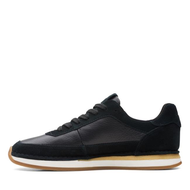 Men's Clarks Craft Run Lace Sneakers Black | CLK768WTK