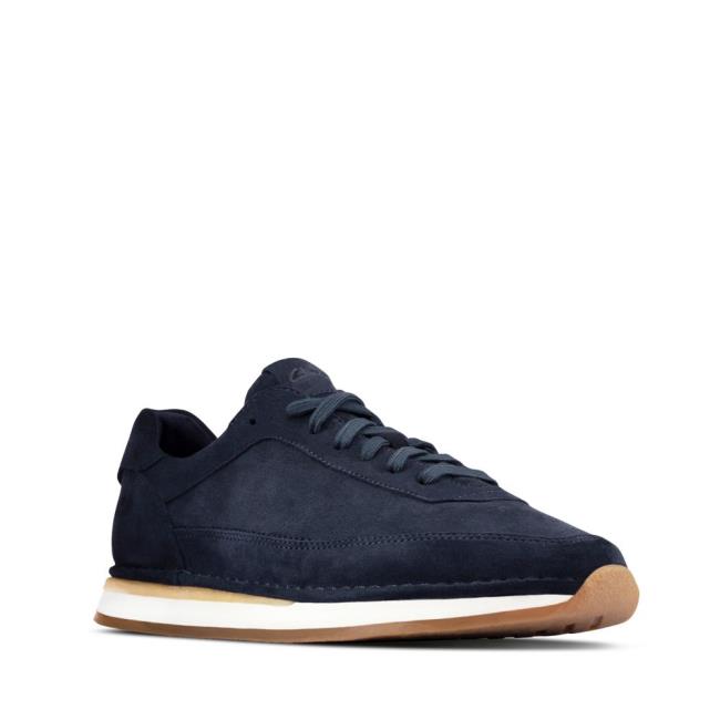 Men's Clarks Craft Run Lace Sneakers Navy | CLK946ABC