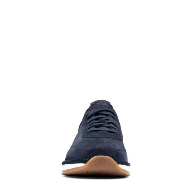 Men's Clarks Craft Run Lace Sneakers Navy | CLK946ABC