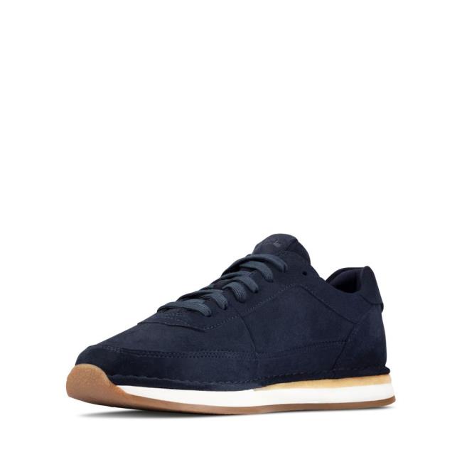 Men's Clarks Craft Run Lace Sneakers Navy | CLK946ABC