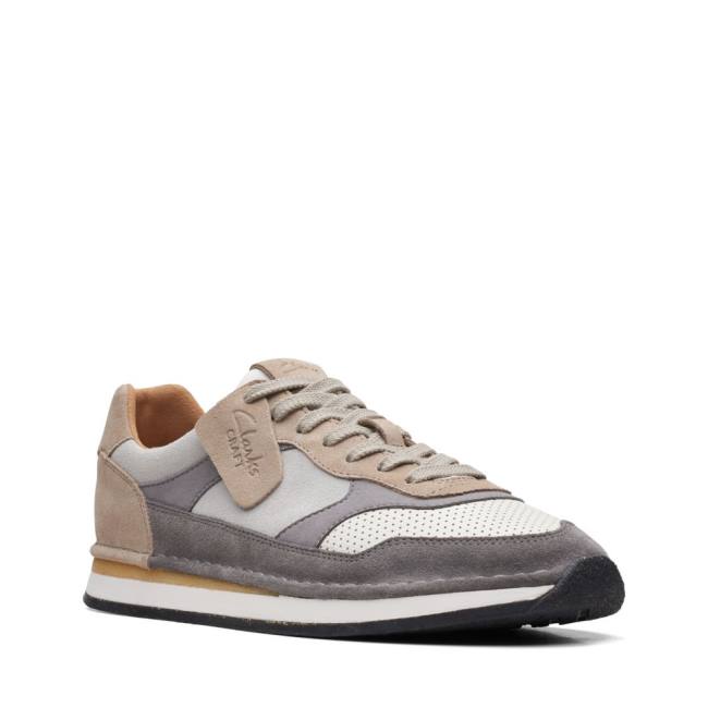 Men's Clarks Craft Run Tor Sneakers Grey | CLK863HCY