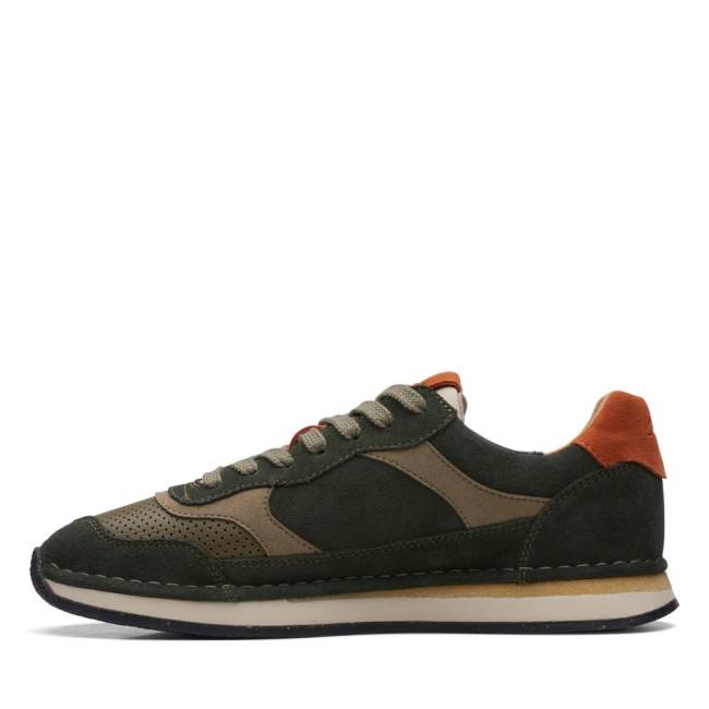 Men's Clarks Craft Run Tor Sneakers Olive | CLK310MHB