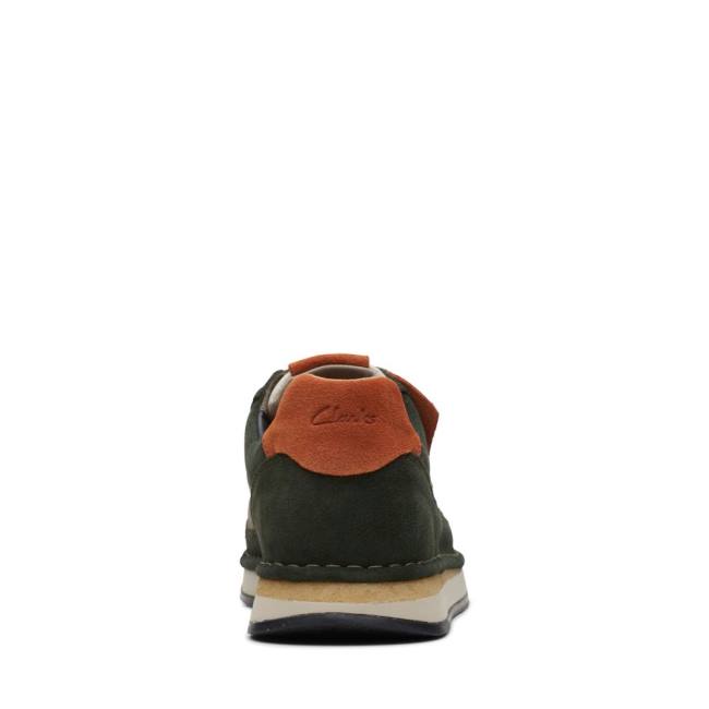 Men's Clarks Craft Run Tor Sneakers Olive | CLK310MHB