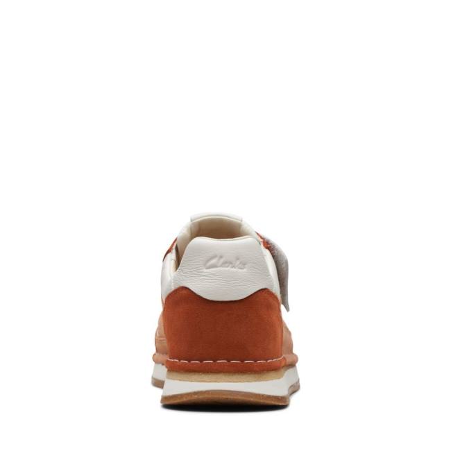 Men's Clarks Craft Run Tor Sneakers White / Orange | CLK691KJF