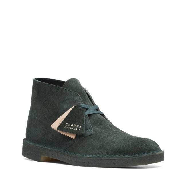 Men's Clarks Desert Boot Classic Desert Boots Drk Green Hairy | CLK419IYQ