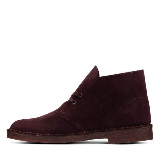 Men's Clarks Desert Boot Desert Boots Burgundy | CLK102PQV