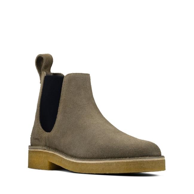 Men's Clarks Desert Chelsea 2 Chelsea Boots Grey | CLK851BFA