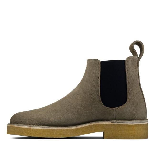 Men's Clarks Desert Chelsea 2 Chelsea Boots Grey | CLK851BFA