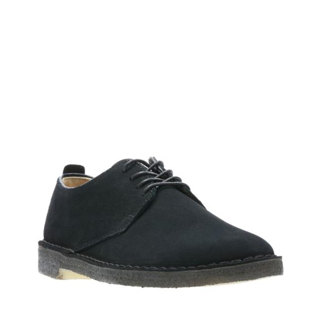 Men's Clarks Desert London Black Shoes Black | CLK612HSU