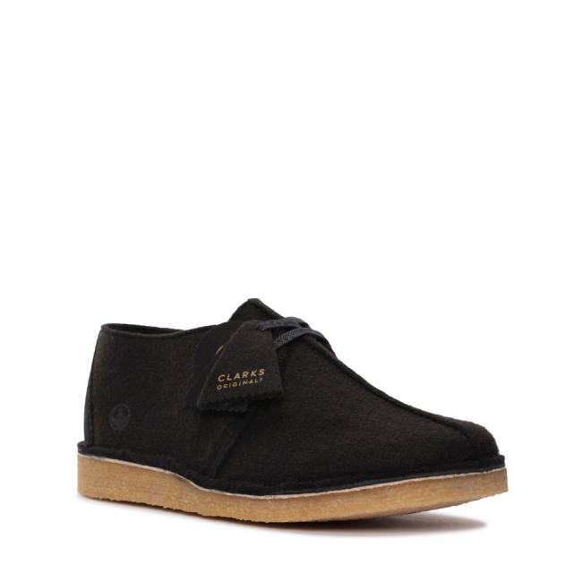 Men's Clarks Desert Trek Desert Boots Black | CLK932SUD