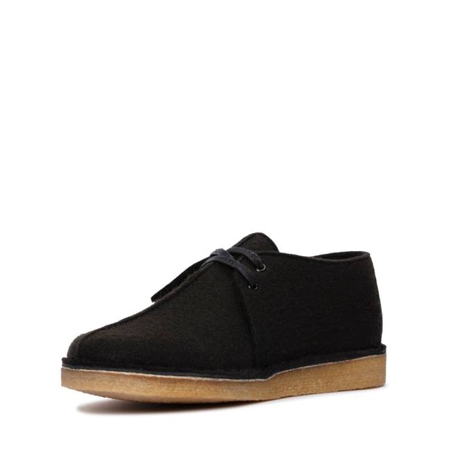 Men's Clarks Desert Trek Desert Boots Black | CLK932SUD