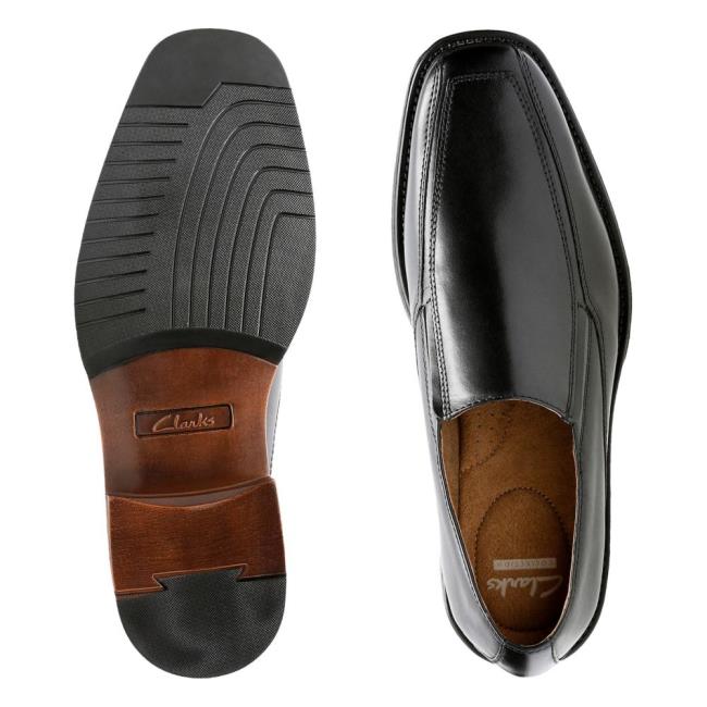 Men's Clarks Driggs Free Loafers Black | CLK460NYI