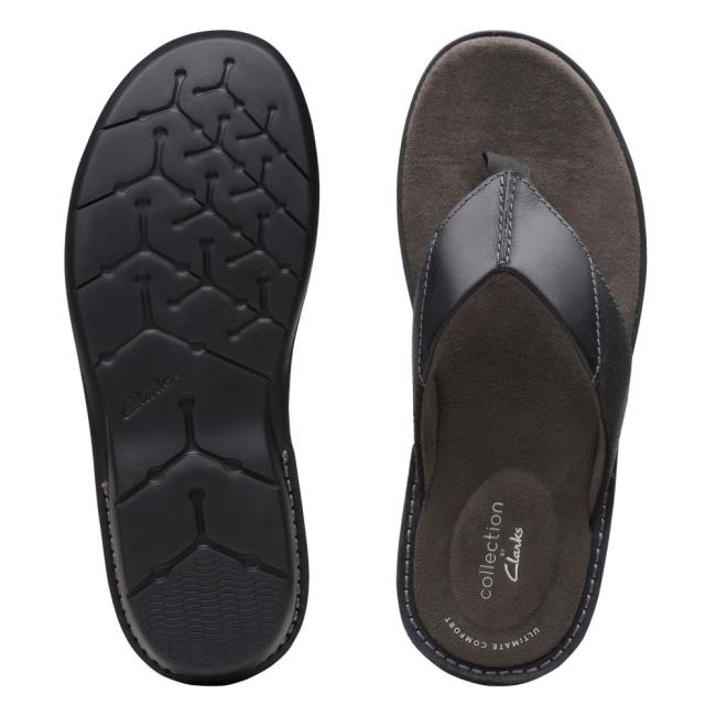 Men's Clarks Ellison Easy Sandals Black | CLK568LGI